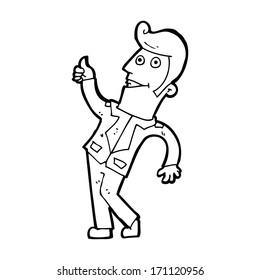 cartoon man giving thumbs up sign