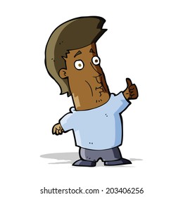 cartoon man giving thumbs up sign