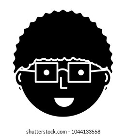 Cartoon man with glasses