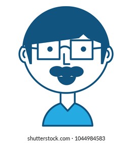 Cartoon man with glasses