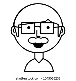 Cartoon man with glasses