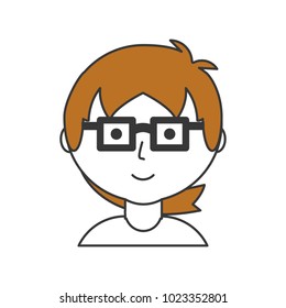 cartoon man with glasses icon