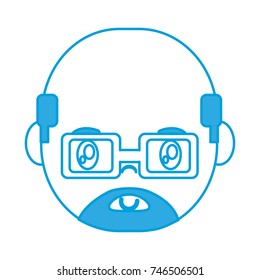 cartoon man with glasses icon 