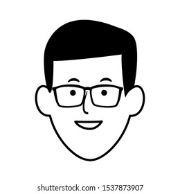 Cartoon Man Glasses Icon Over White Stock Vector (Royalty Free ...