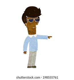 Cartoon-Mann auf Brille-Anzeige