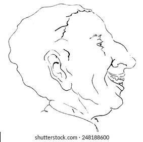 Cartoon man. Graphics. Sketch. Vectorization.