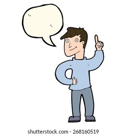 cartoon man with great idea with speech bubble