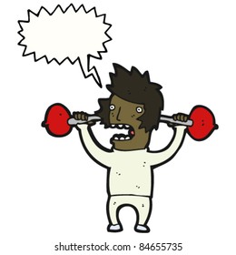 cartoon man at the gym