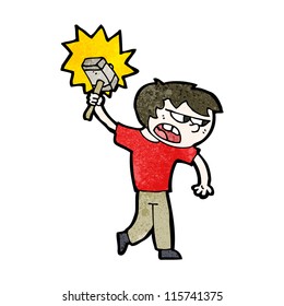 cartoon man with hammer