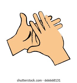 cartoon man hand clap gesture image