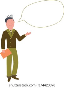 Cartoon man, hand drawn - vector Illustration
