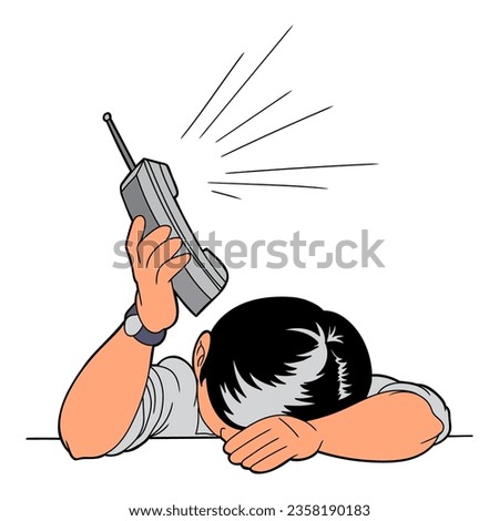 cartoon man hang up phone vector