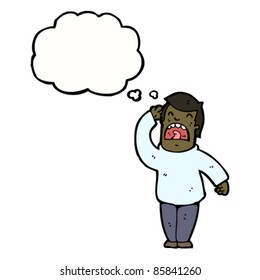 caricatura hombre difícil de escuchar