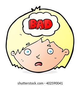 cartoon man having bad thoughts