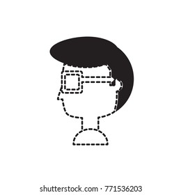 cartoon man head icon