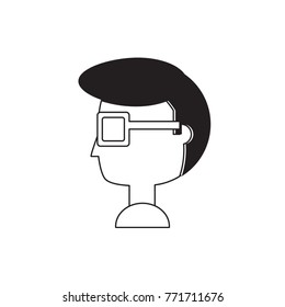 cartoon man head icon