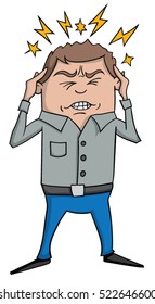 Cartoon Man Headache Stock Vector (royalty Free) 522646600 