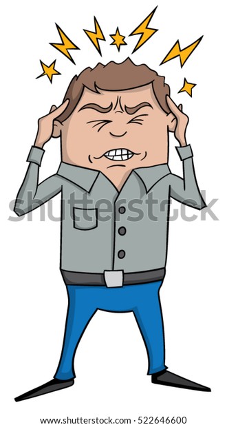 Cartoon Man Headache Stock Vector (Royalty Free) 522646600 | Shutterstock