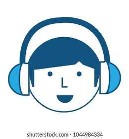 Cartoon Man Headphones Stock Vector (Royalty Free) 1044984334 ...