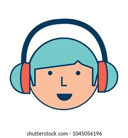 Cartoon man with headphones 