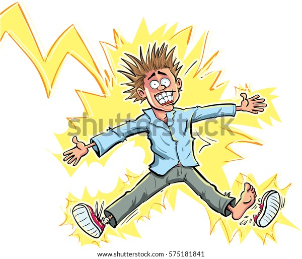 Cartoon Man Hit By Lightning Stock Vector Royalty Free 575181841 