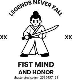 A cartoon of a man holding a sword in the style of sign illustrations