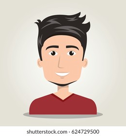cartoon man icon face isolated