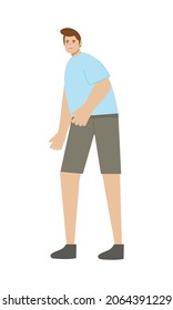 cartoon man icon on white background