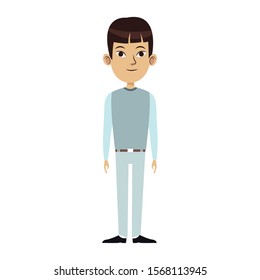 cartoon man icon over white background, colorful design , vector illustration