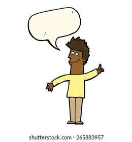 caricaturista con idea con burbuja de habla