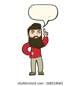 caricaturista con idea con burbuja de habla