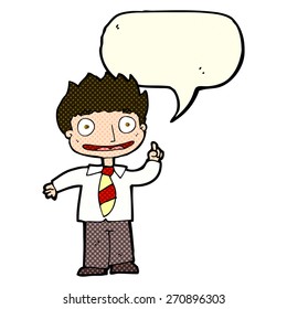cartoon man with idea with speech bubble