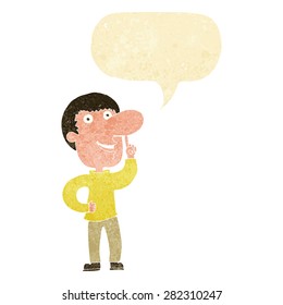 cartoon man with idea with speech bubble