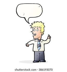 cartoon man with idea with speech bubble