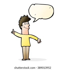 caricaturista con idea con burbuja de habla