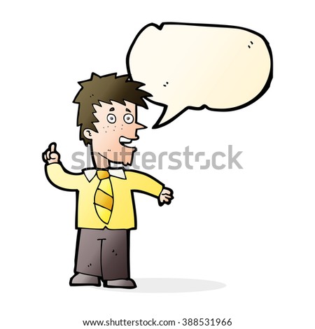 cartoon man with idea with speech bubble
