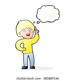 Cartoon-Mann mit Idee mit Denkblase