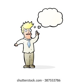 cartoon man with idea with thought bubble