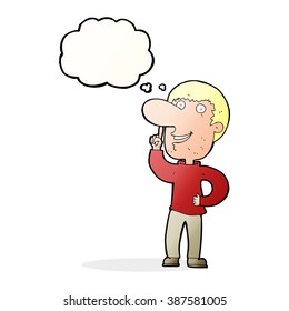 cartoon man with idea with thought bubble