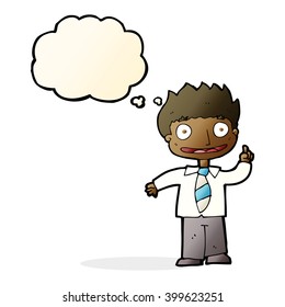 cartoon man with idea with thought bubble