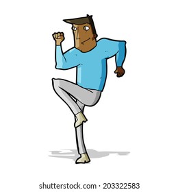 cartoon man jogging on spot