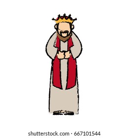 cartoon man king of orient manger nativity