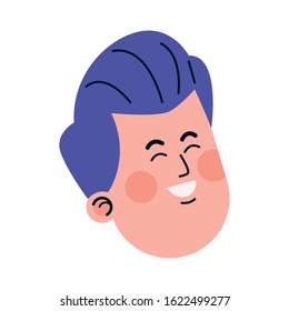 Cartoon man laughing icon over white background, colorful design, vector illustration