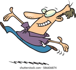 cartoon man leaping with joy
