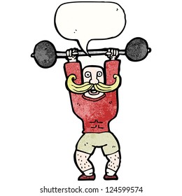 caricaturista levantando pesos