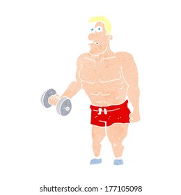 cartoon man lifting weights