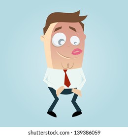cartoon man with lipstick kiss