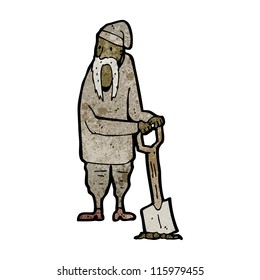 Cartoon-Mann mit langer Schnurrbart