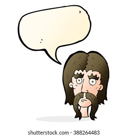 cartoon man with long mustache with speech bubble