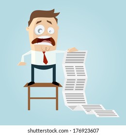 Cartoon Man With Long Task List